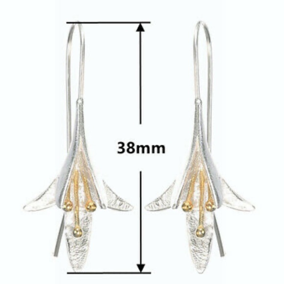 NEW Stamped 925 Silver Flower Earrings - Picture 7 of 9